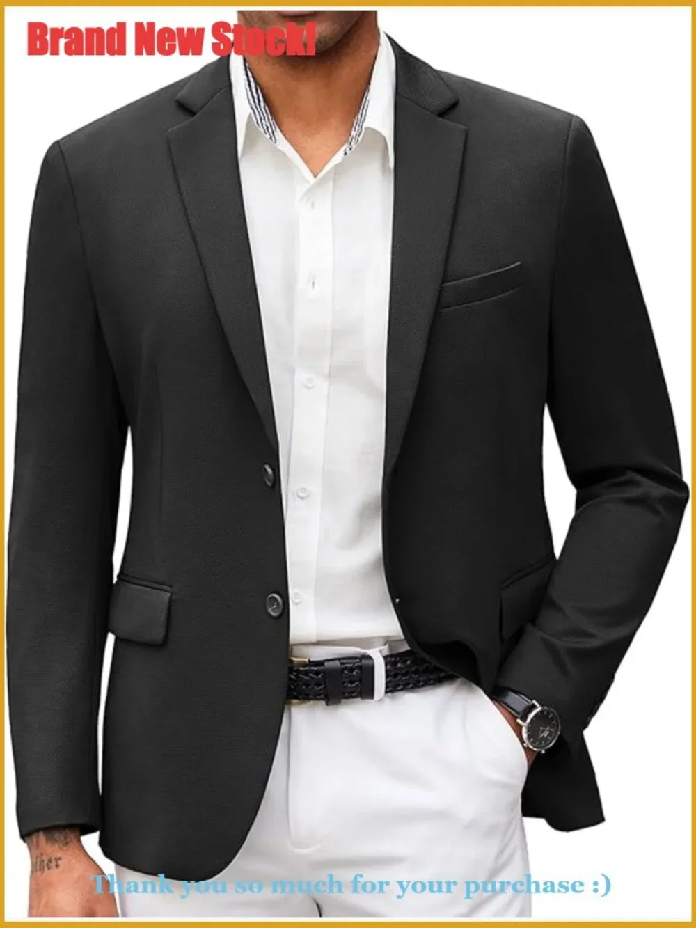 Lightweight Knit Sport Coat Slim Fit Blazer Two Button Casual